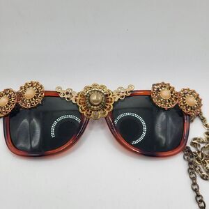 Bohemian Gold Sunglasses - chain frames - tassels